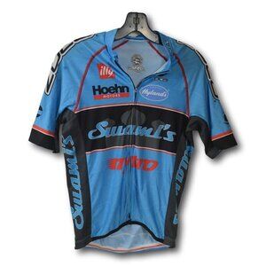 Zoca Cycling Jersey Adult Blue San Diego, California Front Zip Polyester Size: M